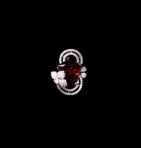 Crimson Aura Statement Party Ring for Women